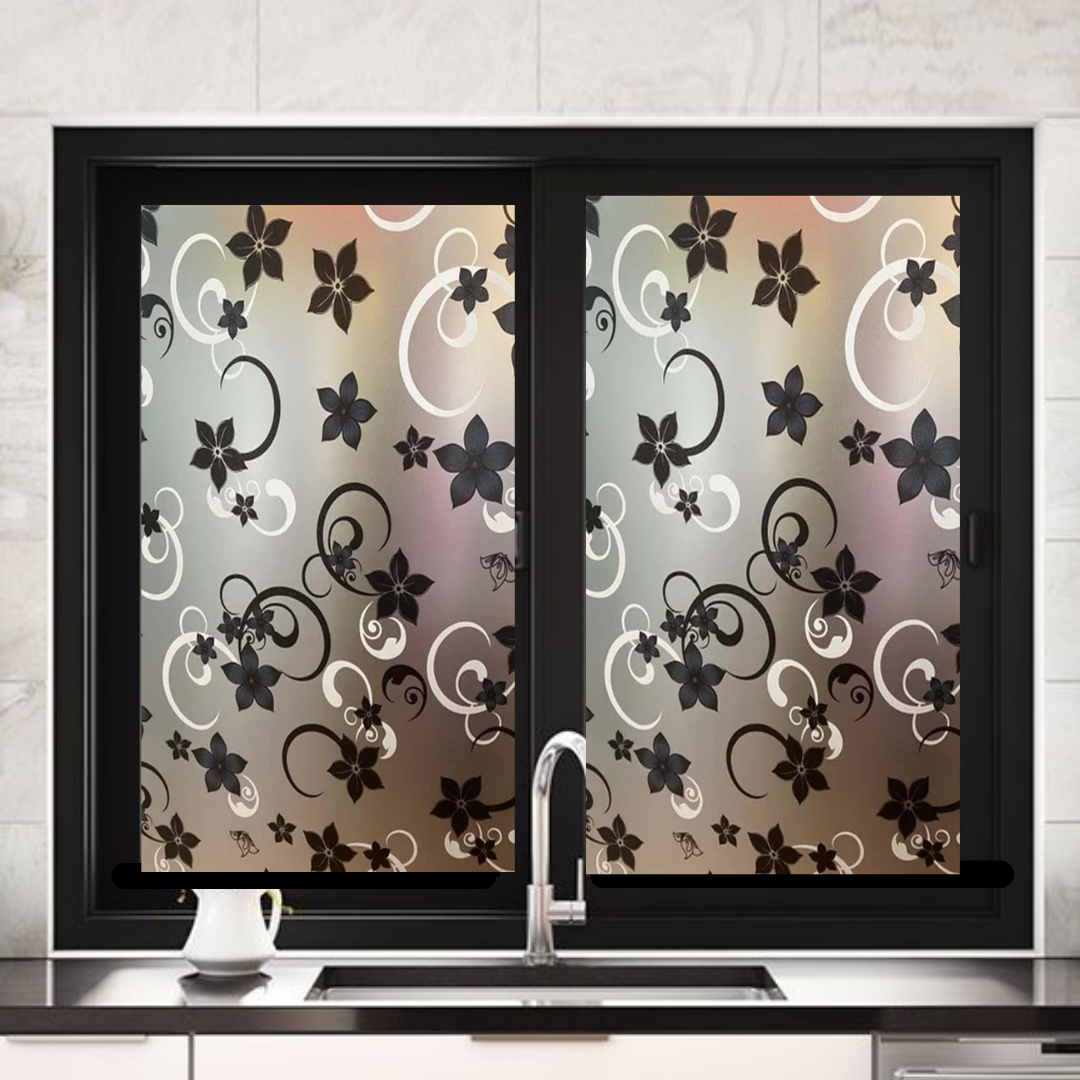Wallnest rosted Vinyl Window Self Adhesive Frosted Glass Window Film Decoartive Window Privacy Film Heat Control Removable Window Sticker for Home Office Anti-UV