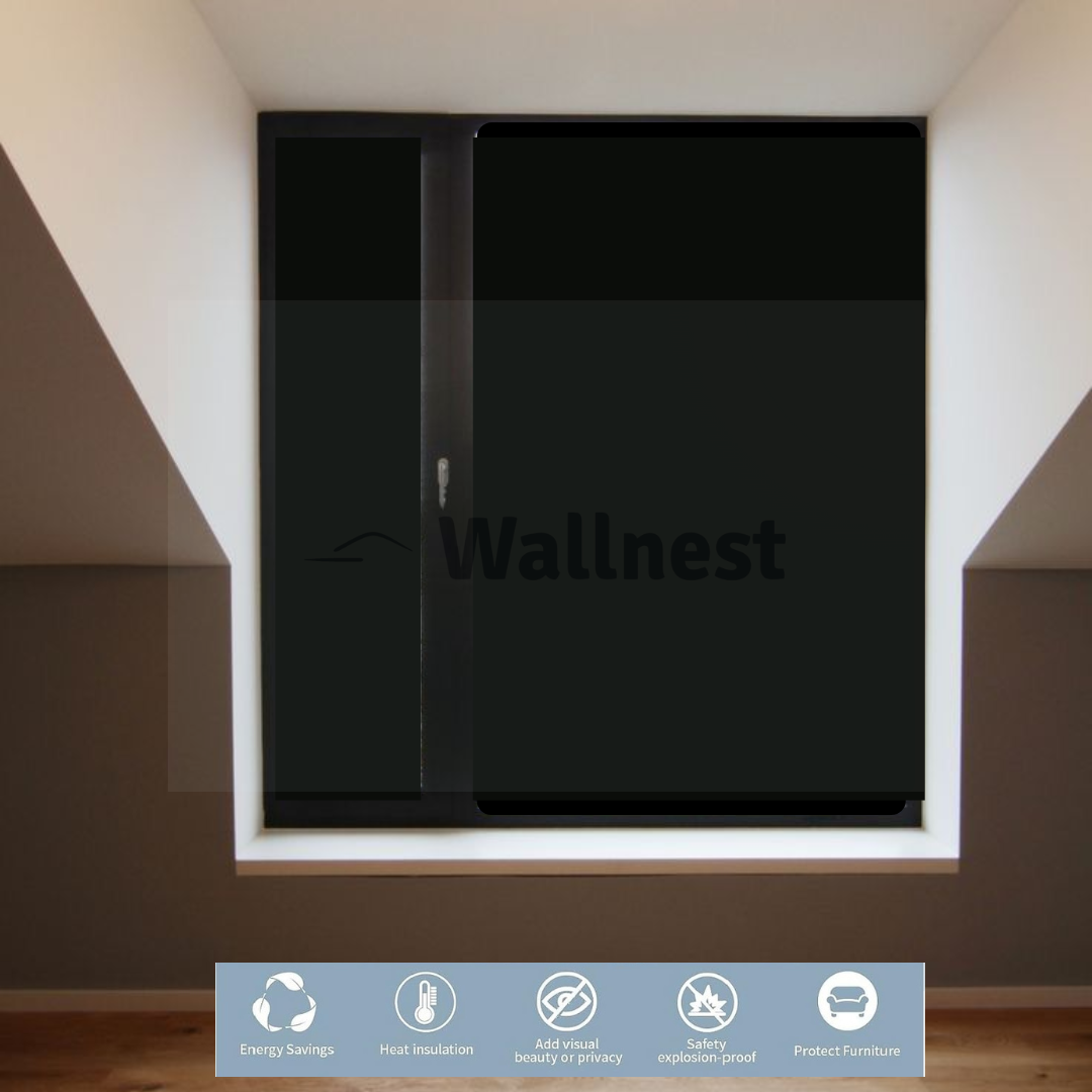 Wallnest One-Way Mirror Window Film, Privacy Blackout Tint, Heat Control, UV Protection, Reflective Glass Coating for Home Office Living Room