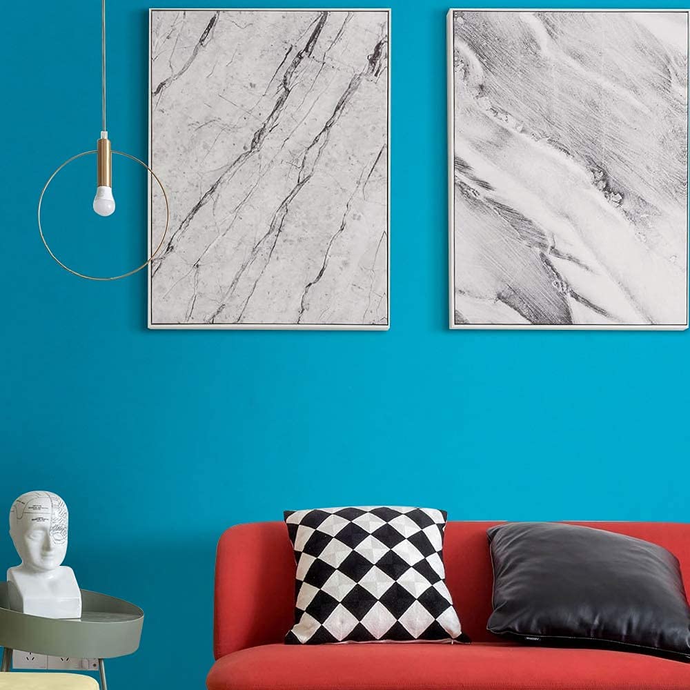 Wallnest Glossy Blue Wallpaper Peel and Stick Wallpaper Self Adhesive Removable Wallpaper Contact Paper for Cabinet