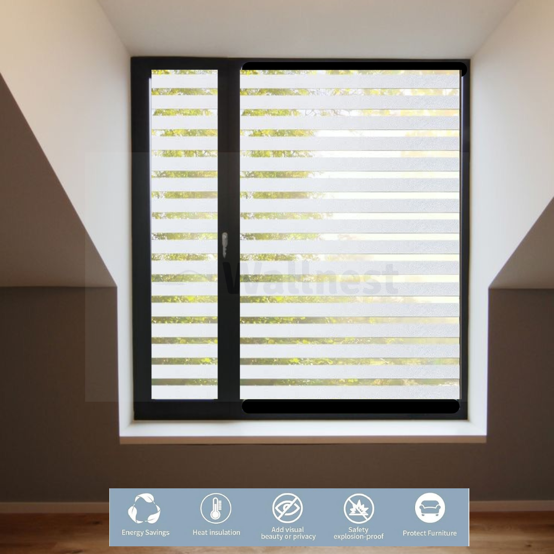 Wallnest Frosted Window Privacy Film – Self-Adhesive Vinyl for Glass Doors, Bathroom, Office, Living Room & Meeting Room – No Glue, Easy to Apply & Remove, UV Protection