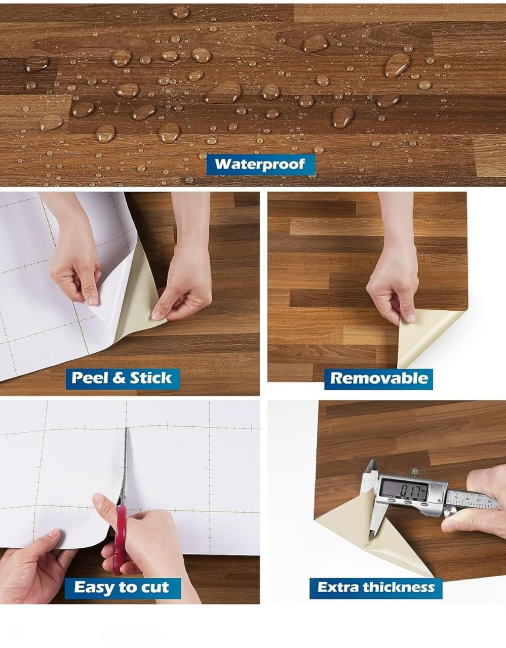 Wallnest Wood Grain Geometric Peel and Stick Wallpaper Self-Adhesive Vinyl Sticker for Furniture, Wooden Doors, Desktops, Walls, Kitchen Cabinets & Shelf Liner
