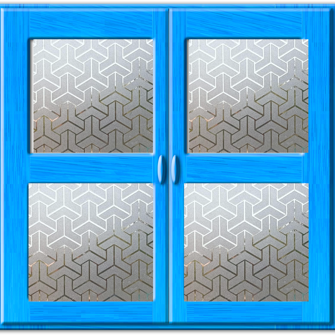 Wallnest Vinyl Frosted Privacy Glass Film for Window, Office, Door, Bathroom, Home - Self Adhesive Window Sticker New Pattern Wallpaper Sheet Frosted Arrow