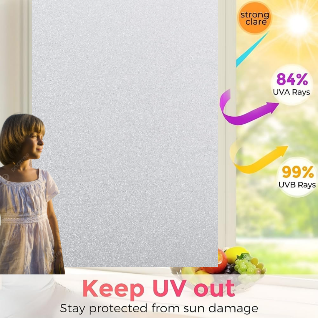 Wallnest Privacy Window Film, Frosted Static Cling Glass Film,rivacy Vinyl Frosted Window Self Adhesive Static Cling Glass Film Anti-UV Window Sticker Non Adhesive