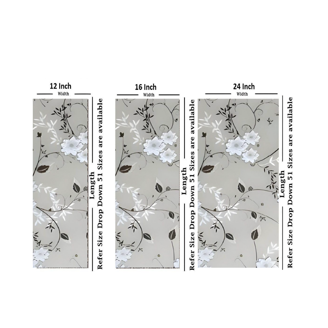 Wallnest Privacy Window Film Window Frosting Film Window Sticker New Pattern Frosted Vinyl Sheets f for Home Office Bathroom Kitchen Living Room Black and White Flower