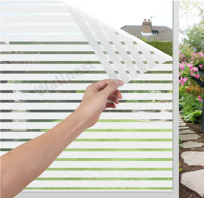 Wallnest Frosted Window Privacy Film – Self-Adhesive Vinyl for Glass Doors, Bathroom, Office, Living Room & Meeting Room – No Glue, Easy to Apply & Remove, UV Protection