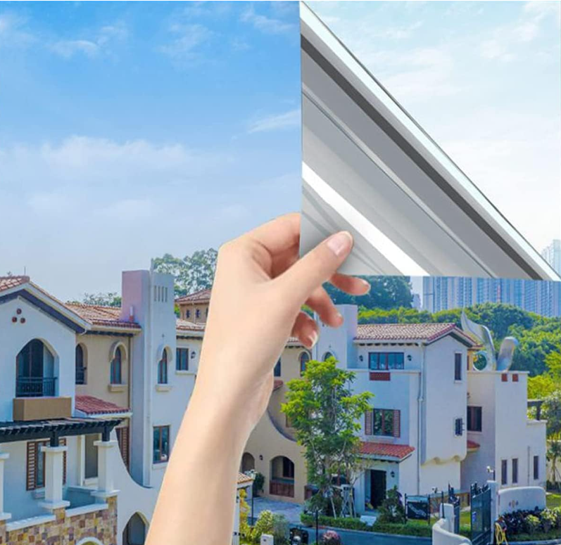 Wallnest One-Way Privacy Window Film, UV Blocking, Heat Control, Reflective Glass Tint for Home and Office Living Room Glass Vinyl Daytime Privacy, Sun Blocking Anti UV Reflective