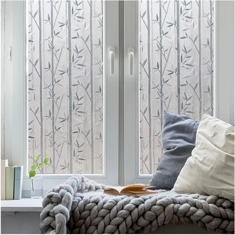 Wallnest Vinyl Frosted Privacy Glass Film for Glass, Office Decorative Sticker Wallpaper Vinyl Sheet for Door, Bathroom, Home UV Protection, Removable Decorative Film