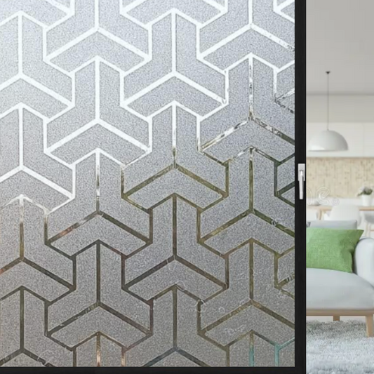 Wallnest Vinyl Frosted Privacy Glass Film for Window, Office, Door, Bathroom, Home - Self Adhesive Window Sticker New Pattern Wallpaper Sheet Frosted Arrow