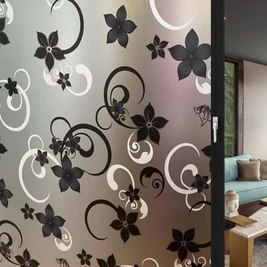 Wallnest rosted Vinyl Window Self Adhesive Frosted Glass Window Film Decoartive Window Privacy Film Heat Control Removable Window Sticker for Home Office Anti-UV