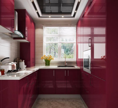 Wallnest Glossy Maroon Peel and Stick Wallpaper – Self-Adhesive Vinyl Contact Paper for Kitchen Cabinets, Furniture, Countertops & Home Décor – Waterproof, Durable & Easy to Apply & Clean