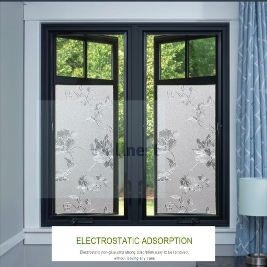 Wallnest Privacy Window Film, Floral Pattern, Self-Adhesive Privacy Glass Film for Window