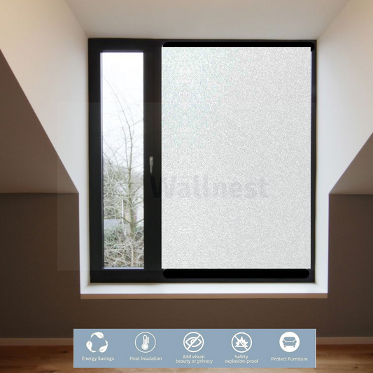 Wallnest Window Films Opaque Sparkle Frosted Home Security Self Adhesive for Bathroom Door Window Heat Control Anti UV Privacy Self-Adhesive, Heat Control, UV Protection