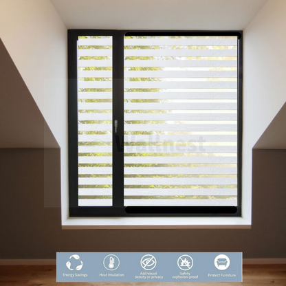Wallnest Frosted Window Privacy Film – Self-Adhesive Vinyl for Glass Doors, Bathroom, Office, Living Room & Meeting Room – No Glue, Easy to Apply & Remove, UV Protection