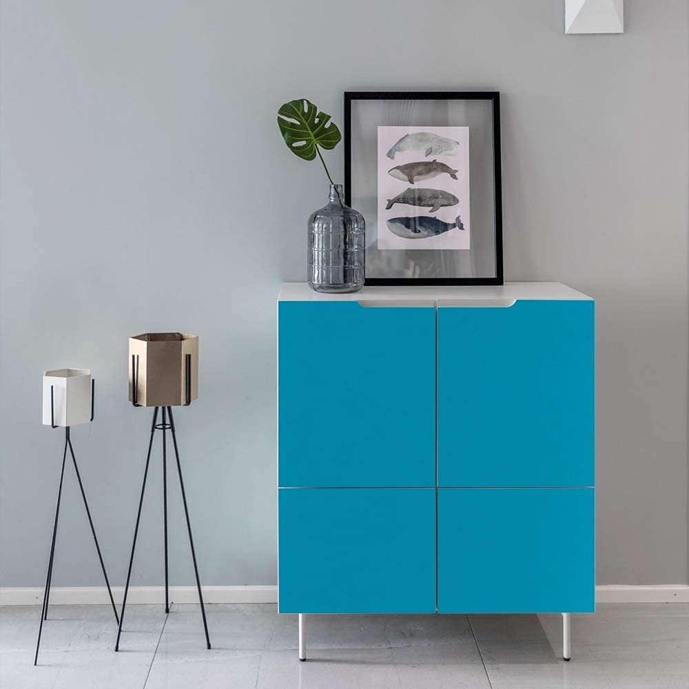Wallnest Glossy Blue Wallpaper Peel and Stick Wallpaper Self Adhesive Removable Wallpaper Contact Paper for Cabinet
