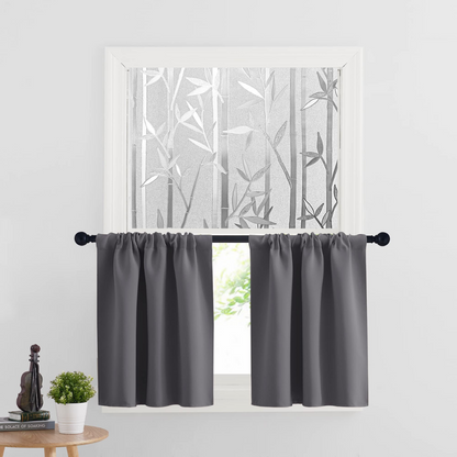 Wallnest Privacy Window Film Frosted Glass Film No Glue Anti-UV for Privacy Window Film Frosted Glass Non-Adhesive Anti-UV Window Sticker for Office Bathroom Living Room Crystal Bamboo