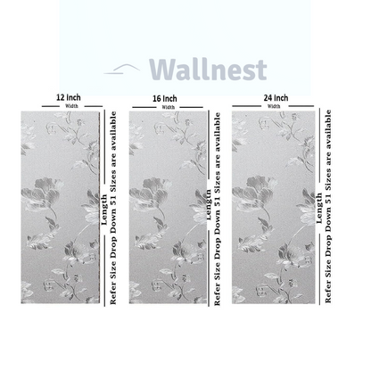 Wallnest Privacy Window Film, Floral Pattern, Self-Adhesive Privacy Glass Film for Window