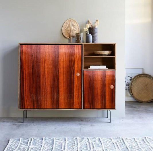 Wallnest Wooden Kitchen Cabinets Wallpaper Self-Adhesive Vinyl Wood Grain Wallpaper for Doors, Almirah, Shelves, DIY Furniture, and Kitchen Cabinets – Walnut Brown, for Furniture