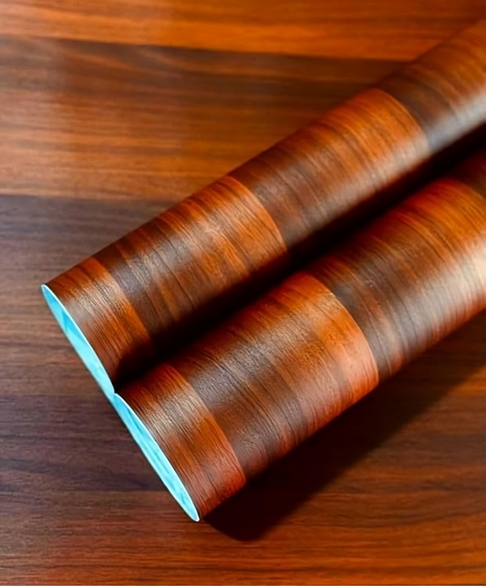 Wallnest Wooden Kitchen Cabinets Wallpaper Self-Adhesive Vinyl Wood Grain Wallpaper for Doors, Almirah, Shelves, DIY Furniture, and Kitchen Cabinets – Walnut Brown, for Furniture